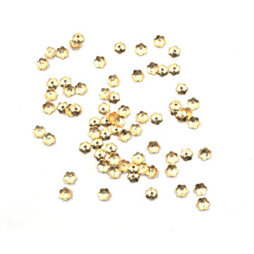 6mm Half Cap Beads Gold Plated Copper