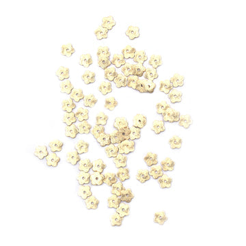 6mm Flower Disc Brushed Matte Finish Beads Gold Plated Copper