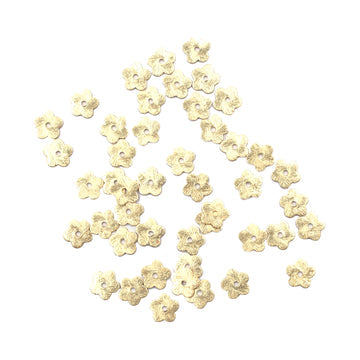 8mm Flower Disc Brushed Matte Finish Beads Gold Plated Copper