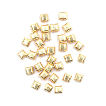 10 mm Cushion Brushed Matte Finish Beads Gold Plated Copper