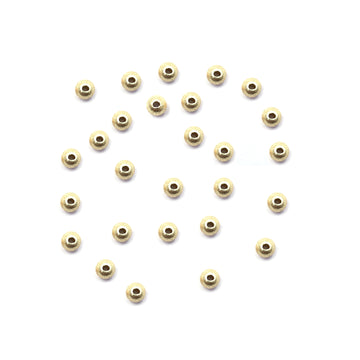 6mm Spacer Brushed Matte Finish Beads Gold Plated Copper