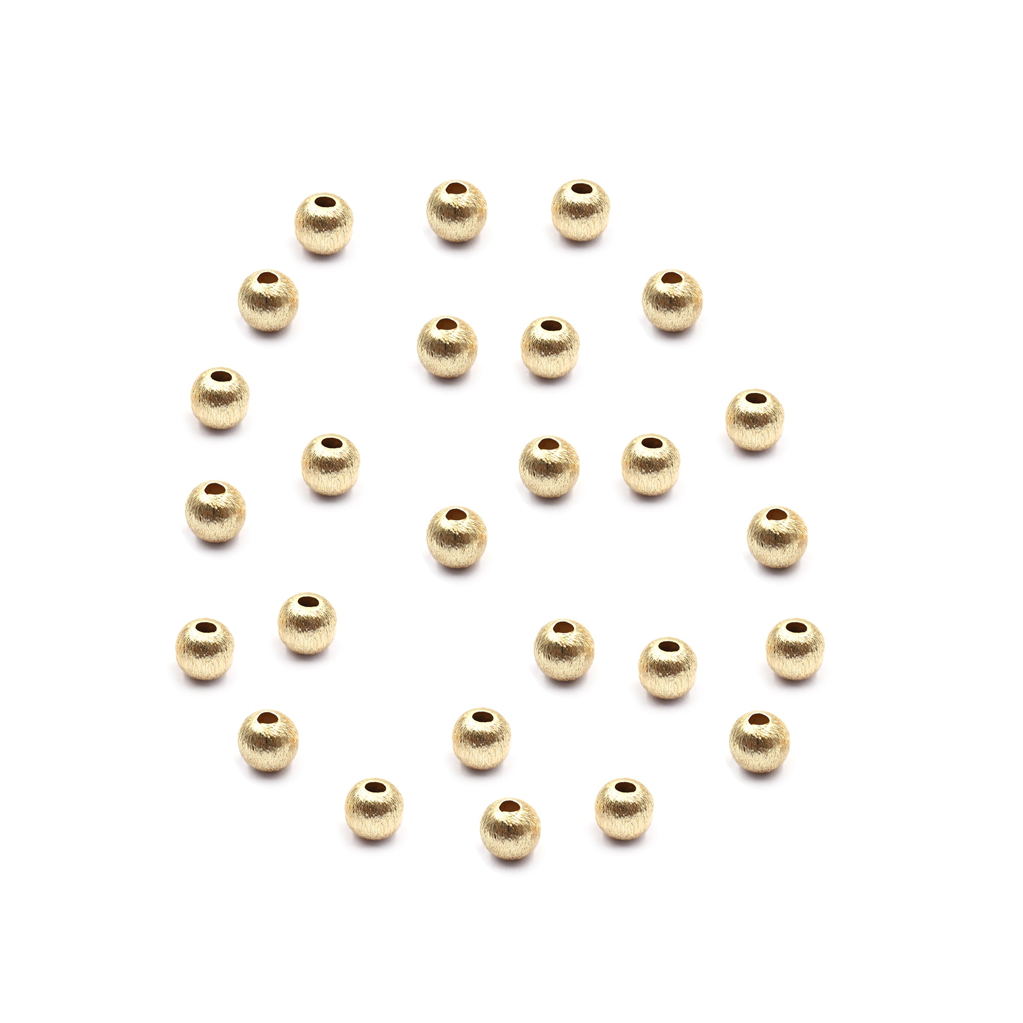 6mm Spacer Brushed Matte Finish Beads Gold Plated Copper