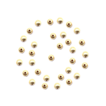 8mm Spacer Brushed Matte Finish Beads Gold Plated Copper