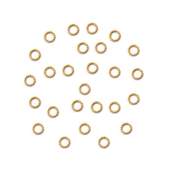 10mm Twisted Wire Jump Ring Gold Plated Copper