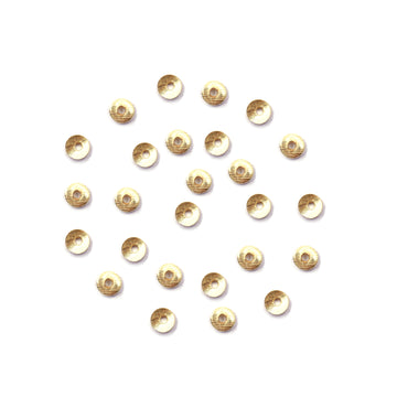 4mm Wavy Disc Brushed Matte Finish Beads Gold Plated Copper