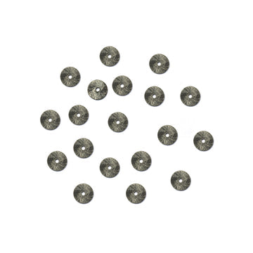 8mm Flat Wavy Disc Brushed Matte Finish Beads Black Finished Copper