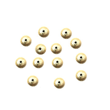 8mm Spacer Brushed Matte Finish Beads Gold Plated Copper