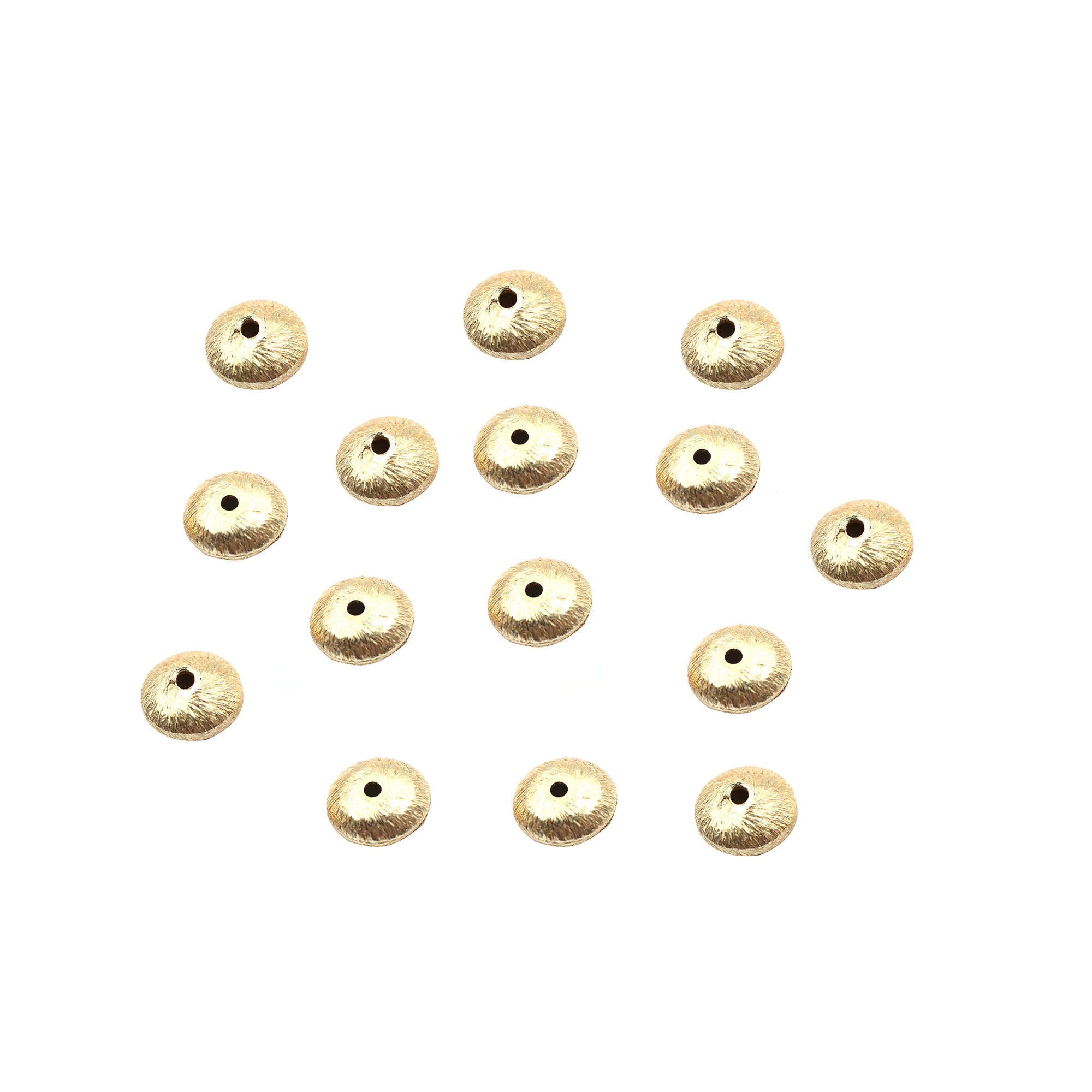 8mm Spacer Brushed Matte Finish Beads Gold Plated Copper