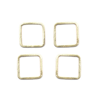 24mm Square Brushed Matte Finish Links Hoops Connector Gold Plated Copper