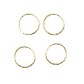 30mm Round Brushed Matte Finish Connector Closed Ring Hoop Gold Plated Copper