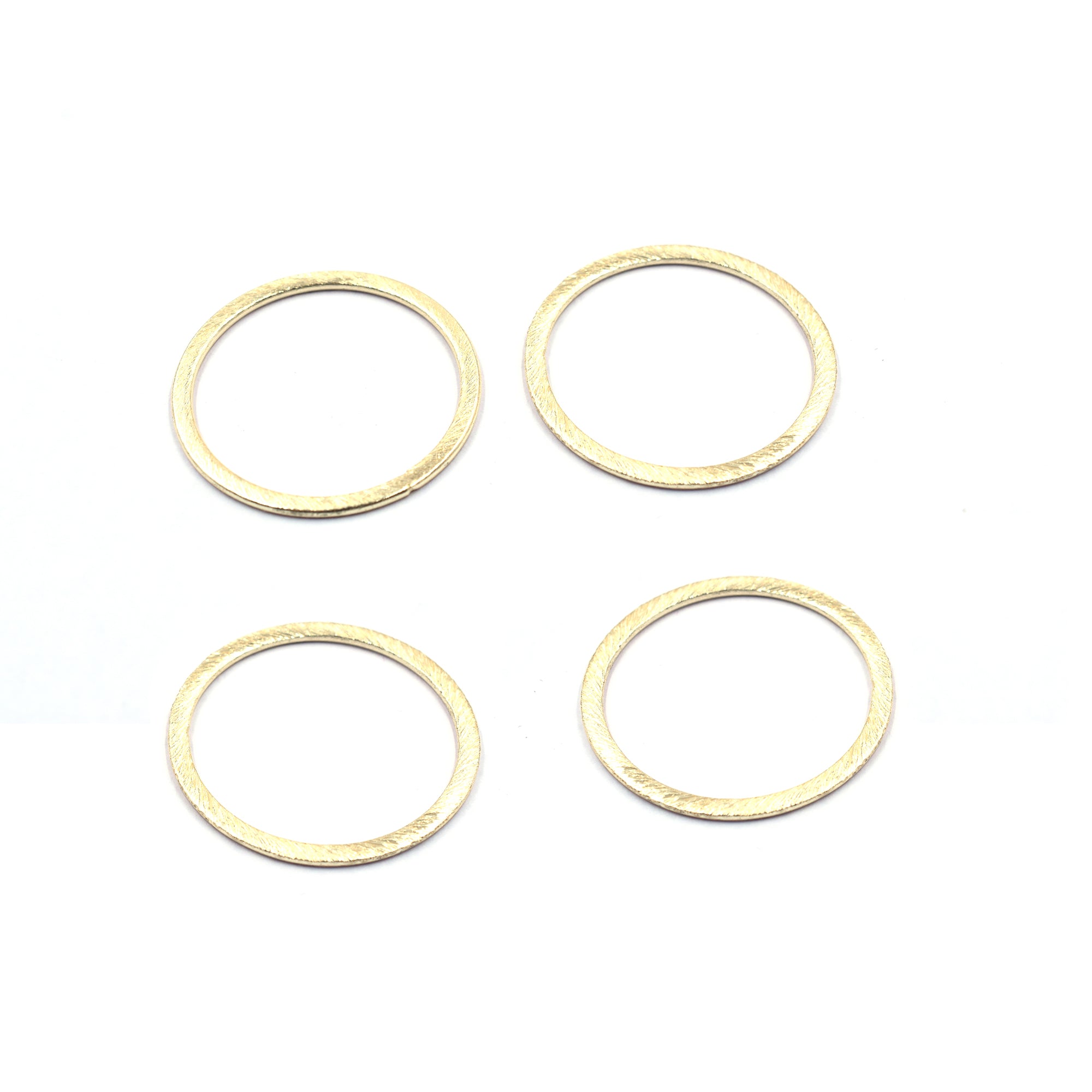 30mm Round Brushed Matte Finish Connector Closed Ring Hoop Gold Plated Copper