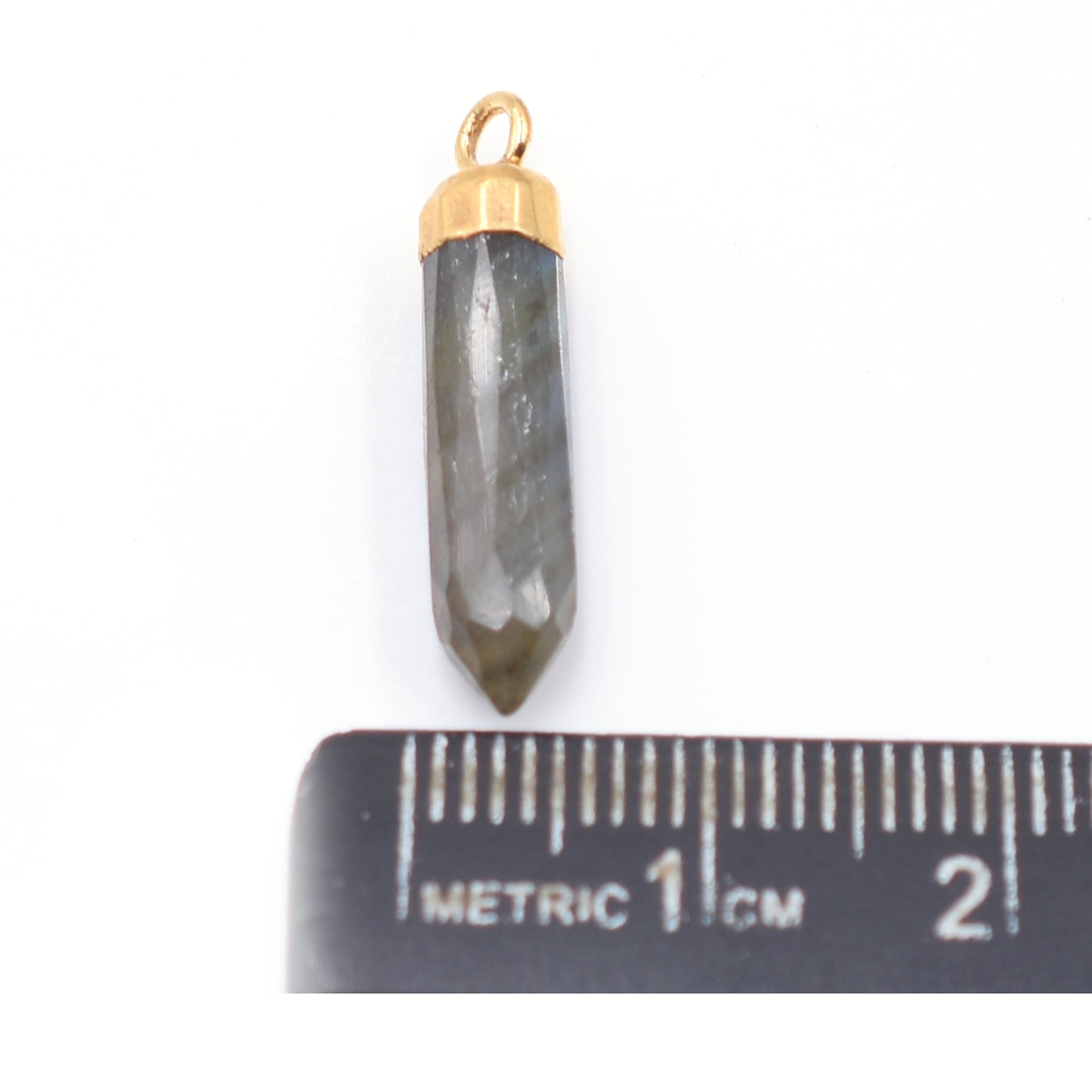Labradorite Gemstone Bullet Pendant for Necklace Design

