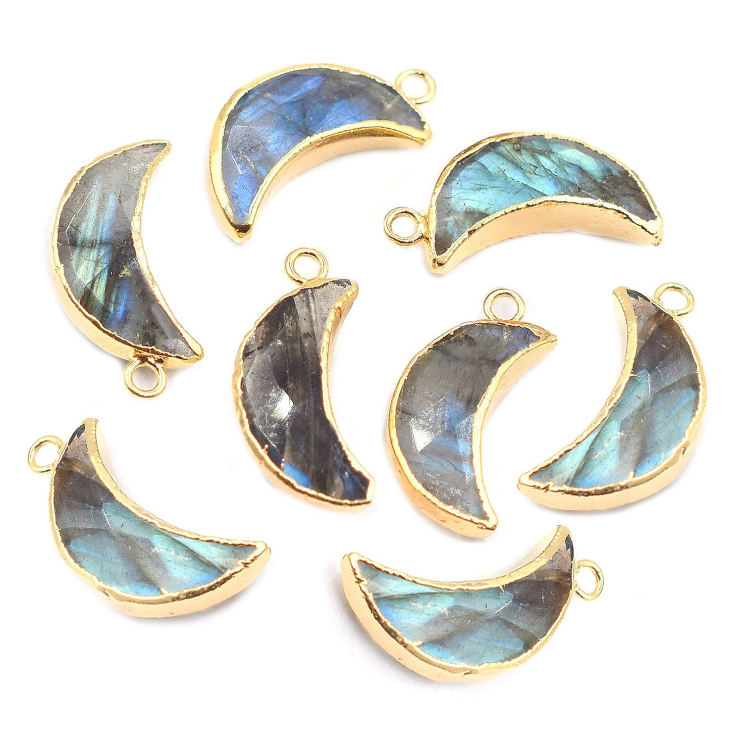 Labradorite Moon Pendant Set