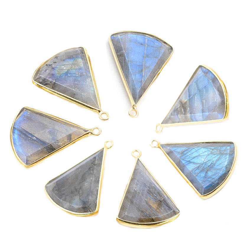 Labradorite Silver Triangle Pendant