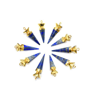 Whole Spike Pendant of Natural Lapis Lazuli Beads