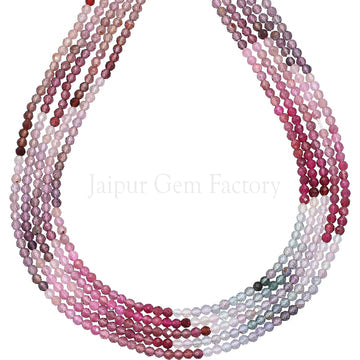 Multicolor gemstone beads spinel round strand