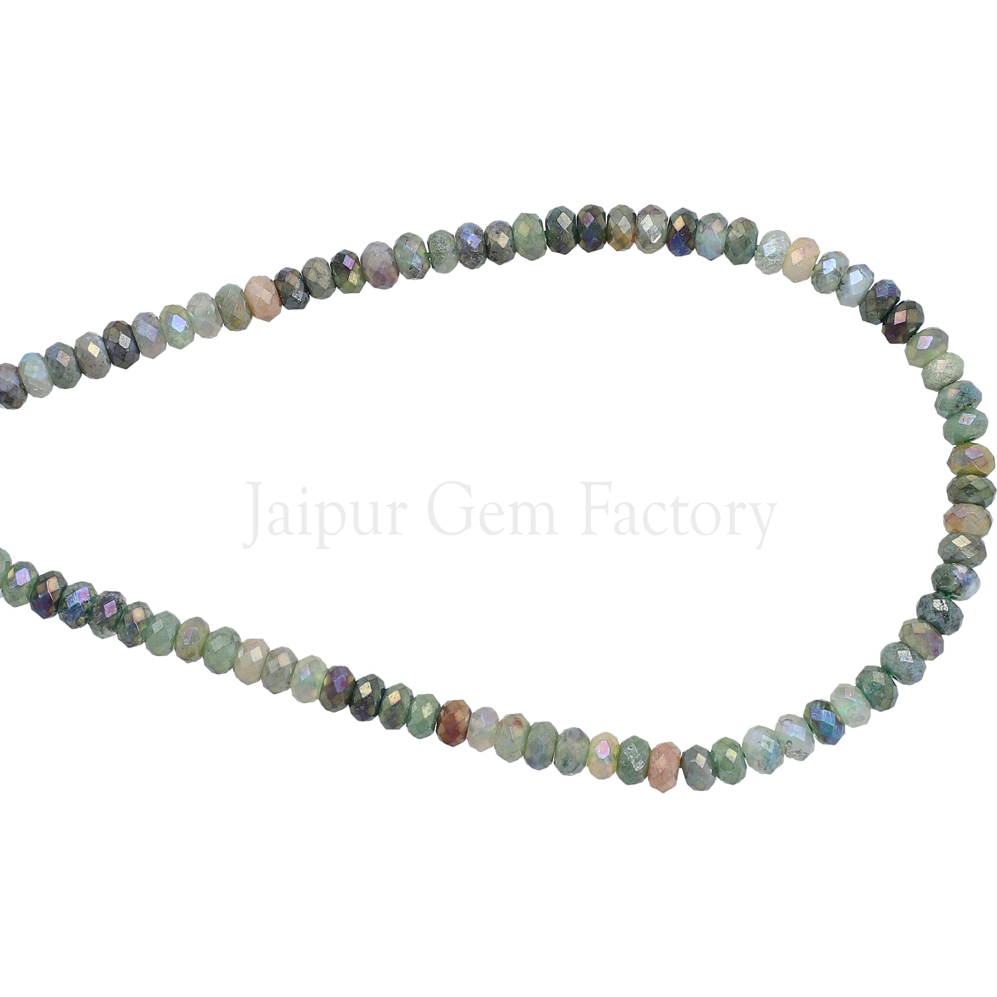 4 MM Mystic Coated Jasper Faceted Rondelle Beads 15 Inches Strand