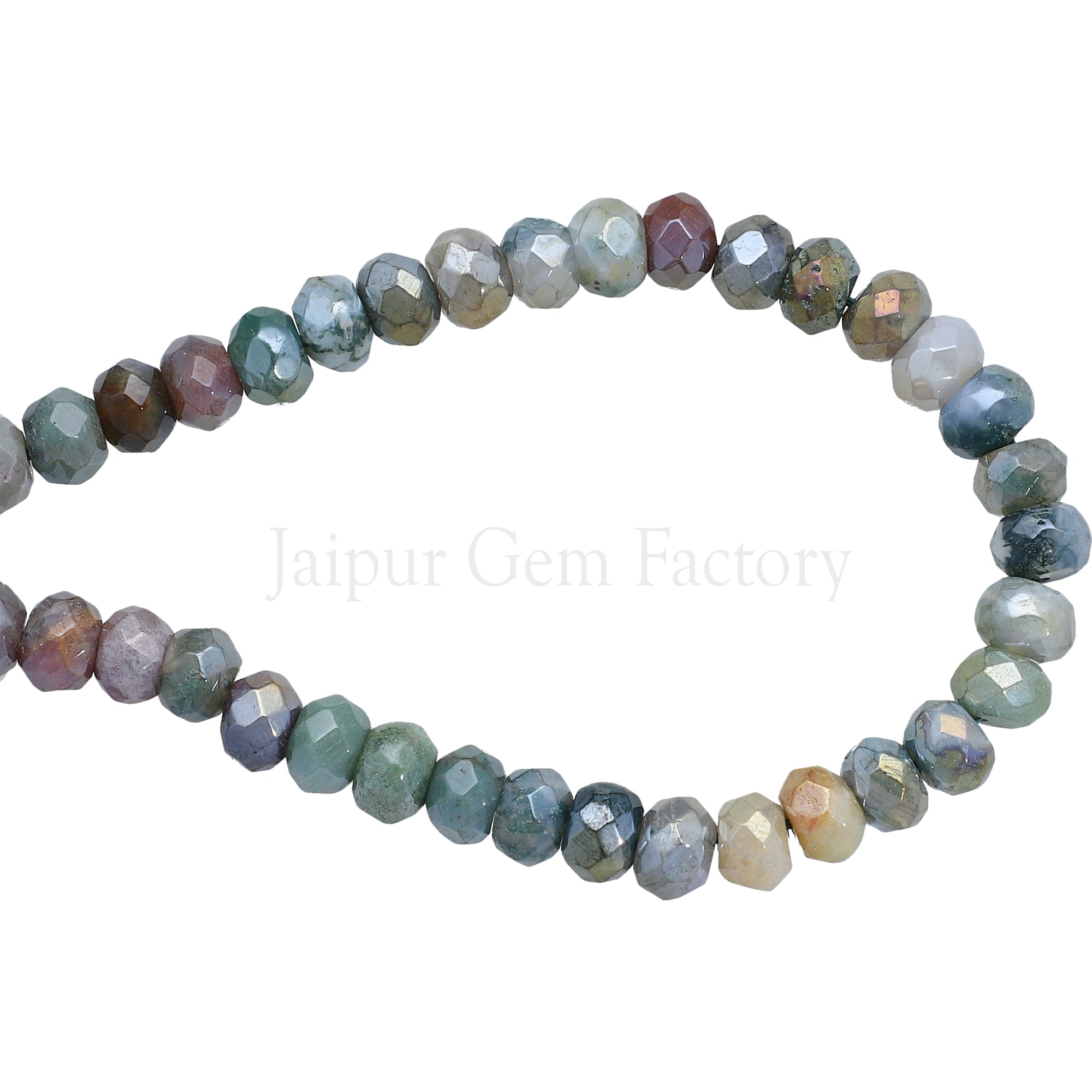 8 MM Mystic Coated Jasper Faceted Rondelle Beads 15 Inches Strand