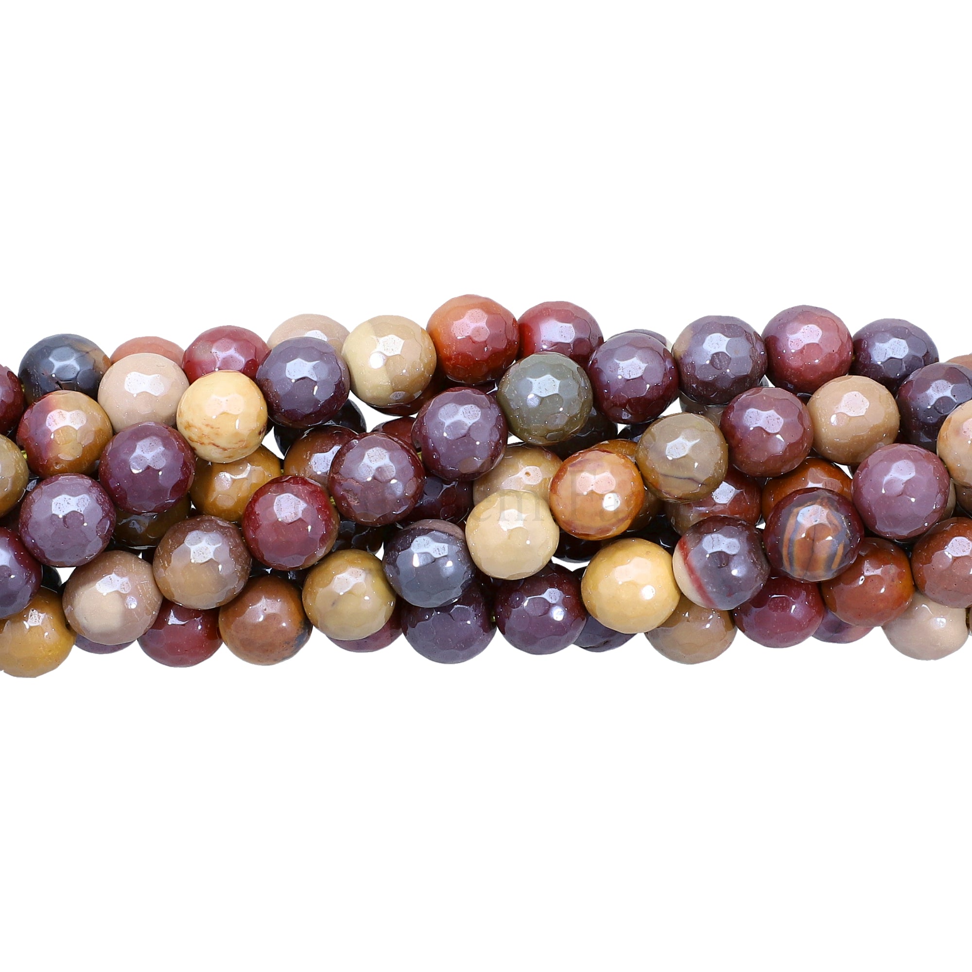 8 MM Mystic Coated Mookaite Faceted Round Beads 15 Inches Strand