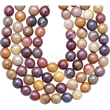 8 MM Mystic Coated Mookaite Faceted Round Beads 15 Inches Strand