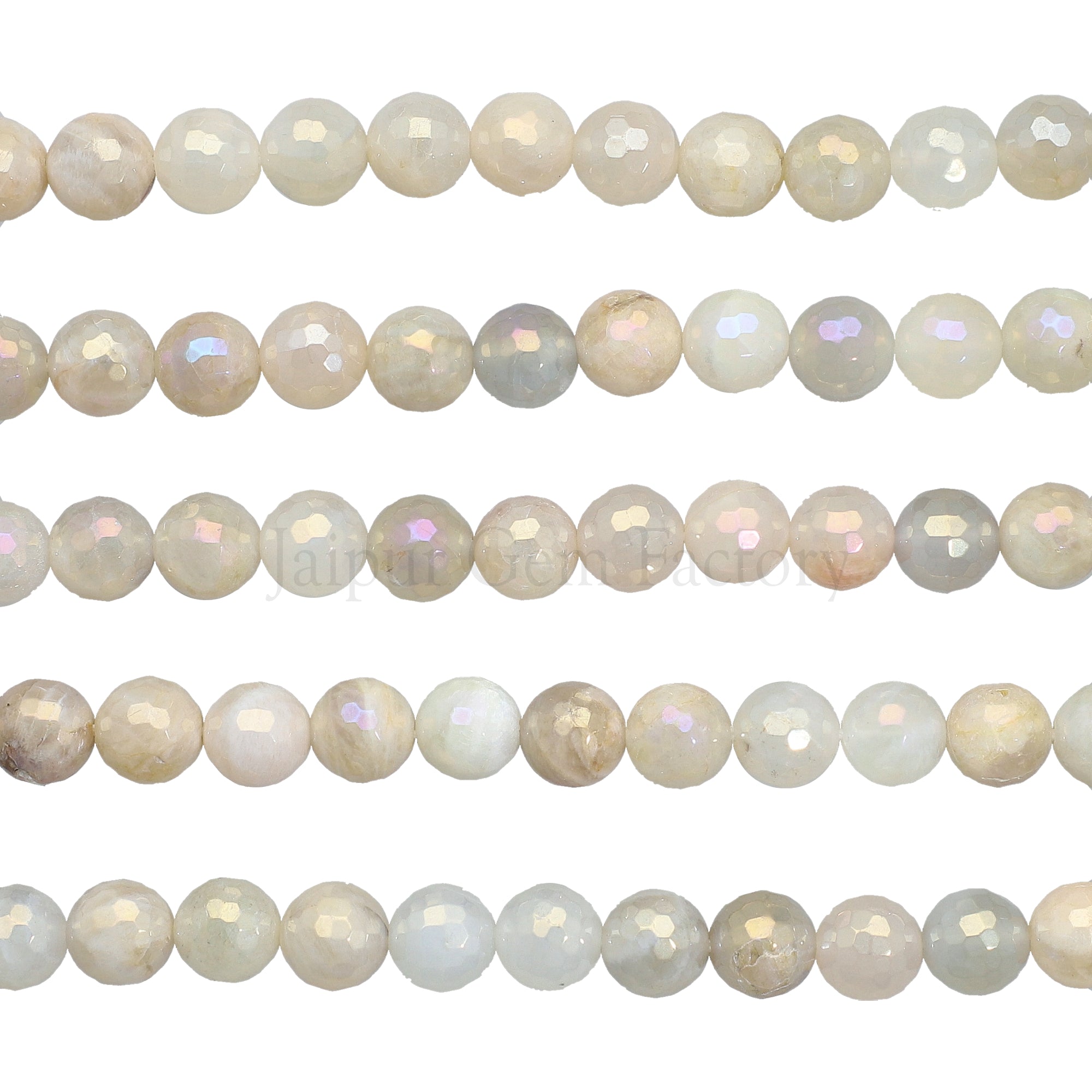 8 MM Mystic Coated Moonstone Round Beads 15 Inches Strand