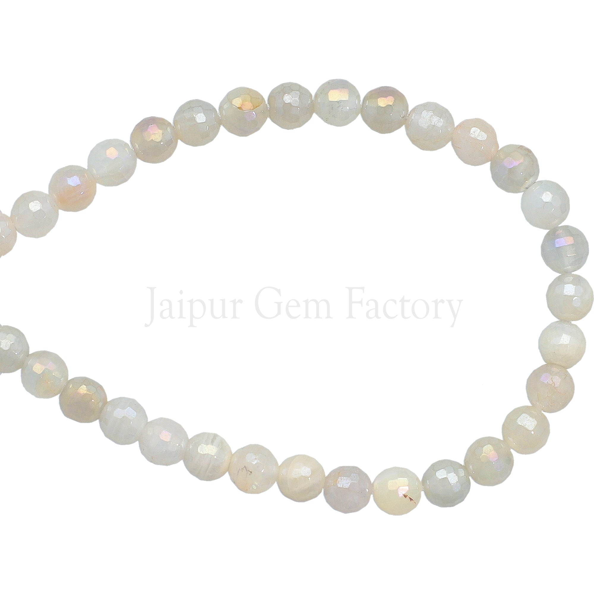 Mystic Coated Moonstone Faceted Round Beads 15 Inches Strand