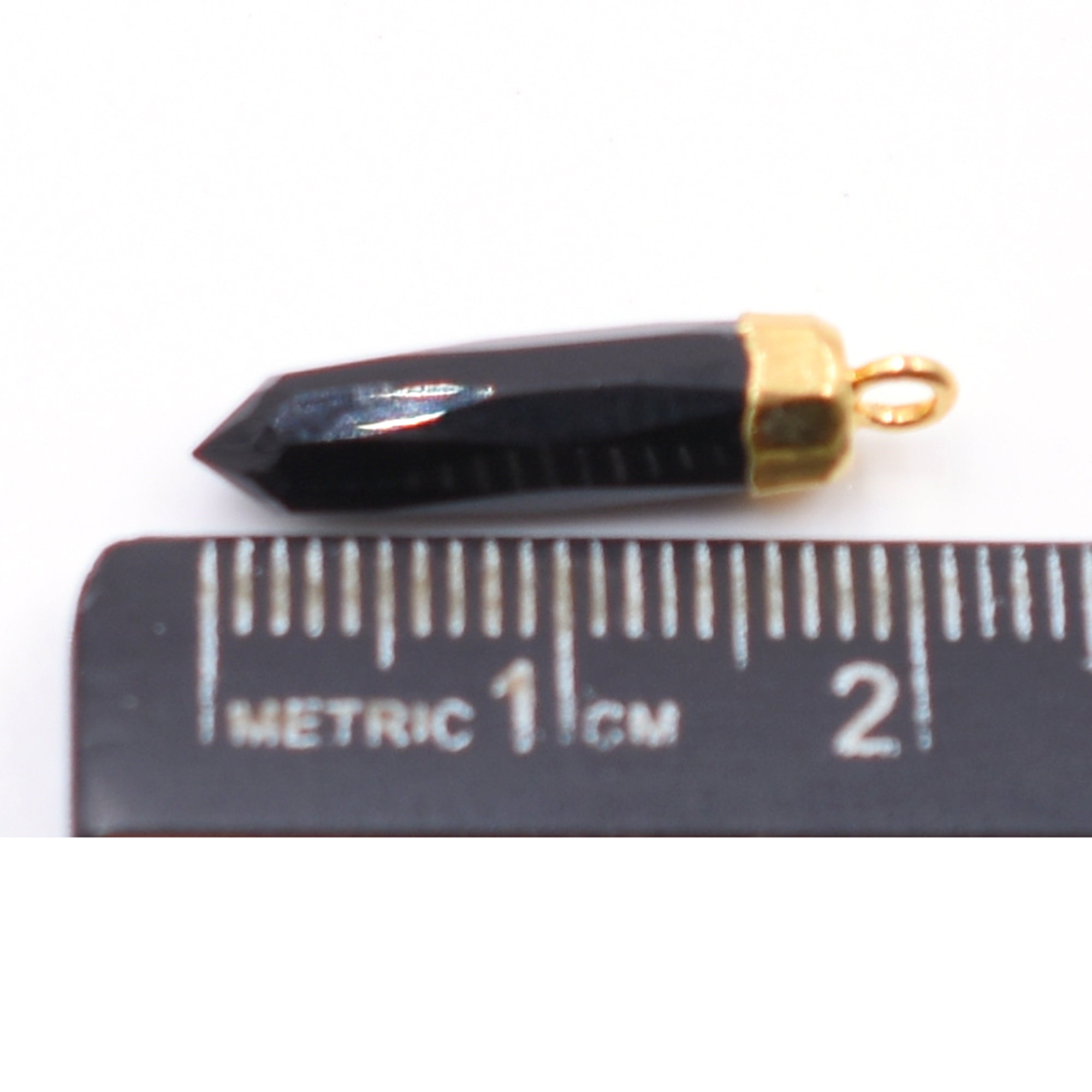 Natural Black Onyx Pendant Bullet Shape Design

