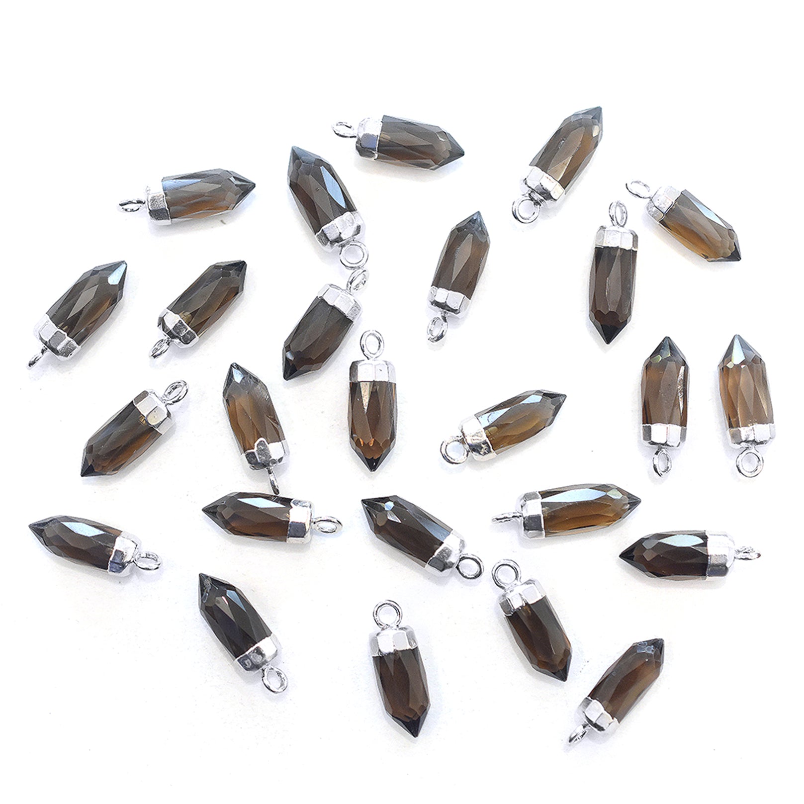 Natural Smoky Quartz Pendant Bullet Shape Set

