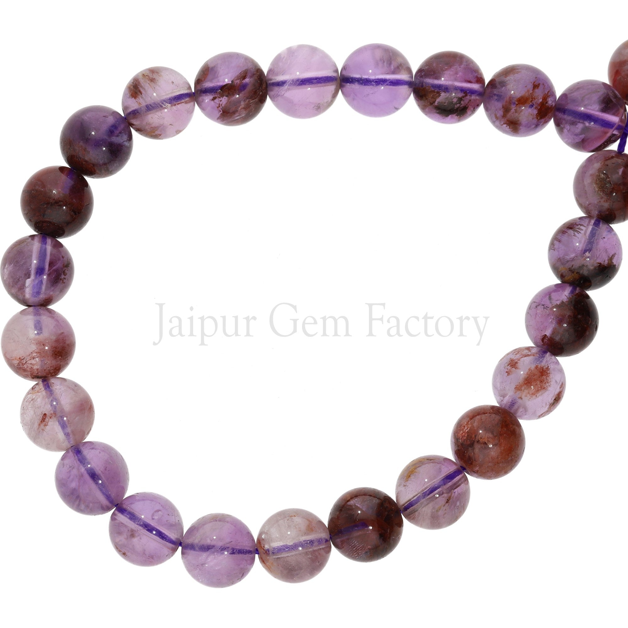 Polished Amethyst Gemstone Beads Strand