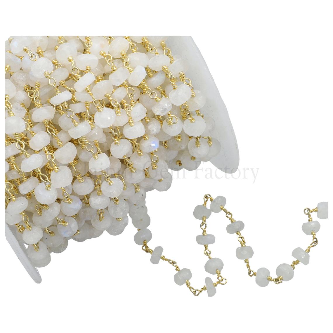 Rainbow Beads Wire Wrapped Chain for Jewelry Making
