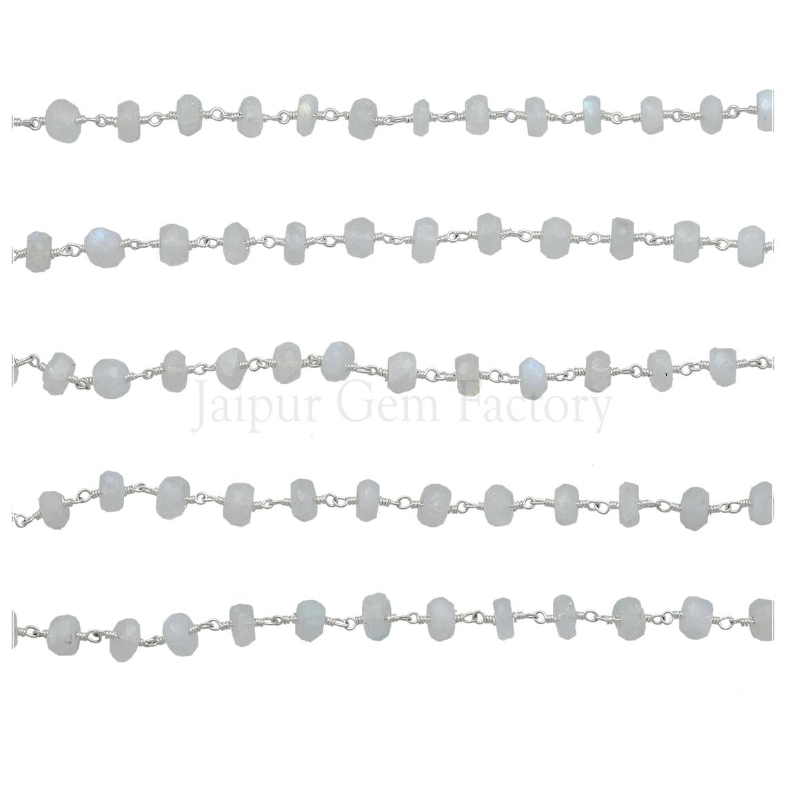 Rainbow Moonstone Stone Beads Chain for Jewelry Making

