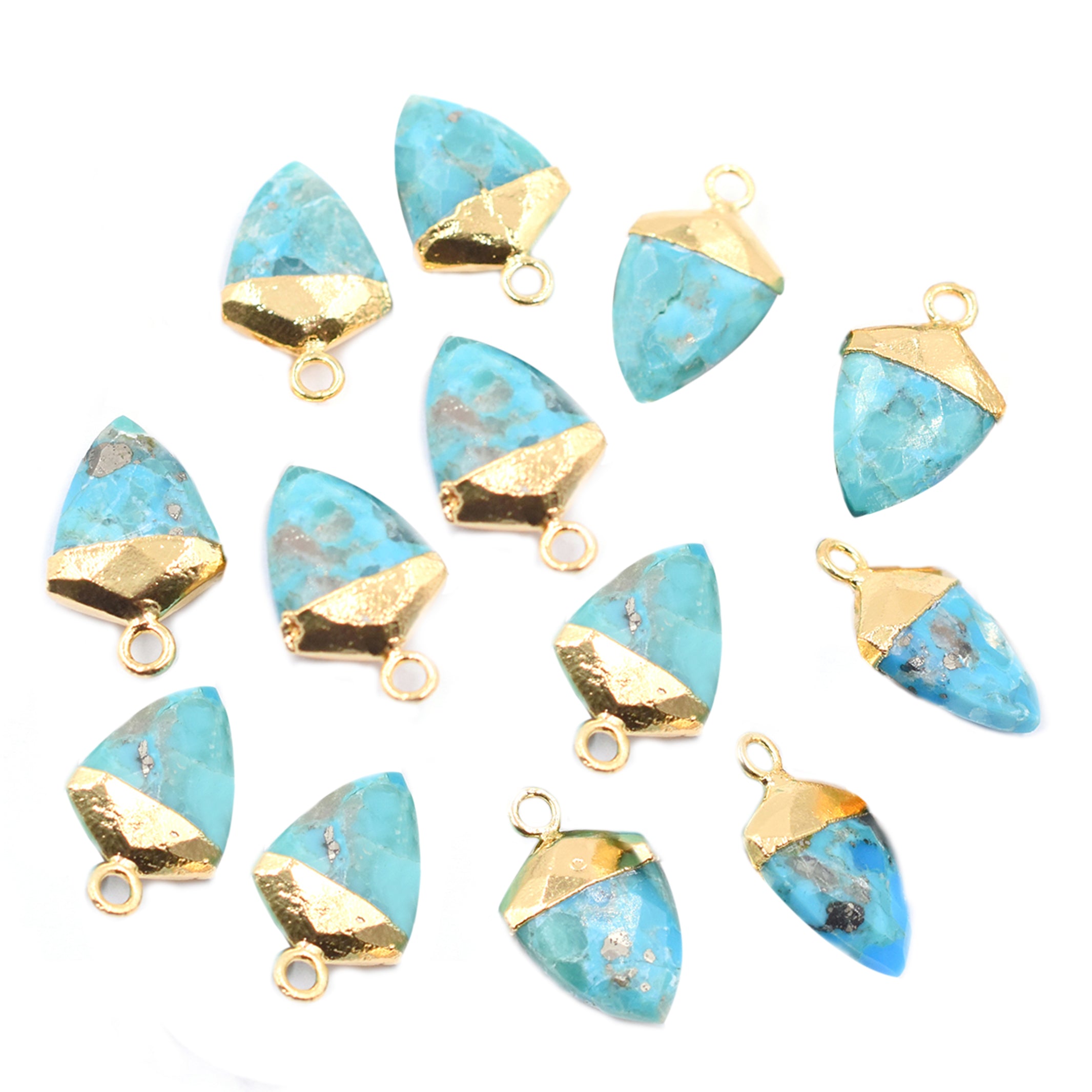 Shield-Shaped Kingman Turquoise Pendants