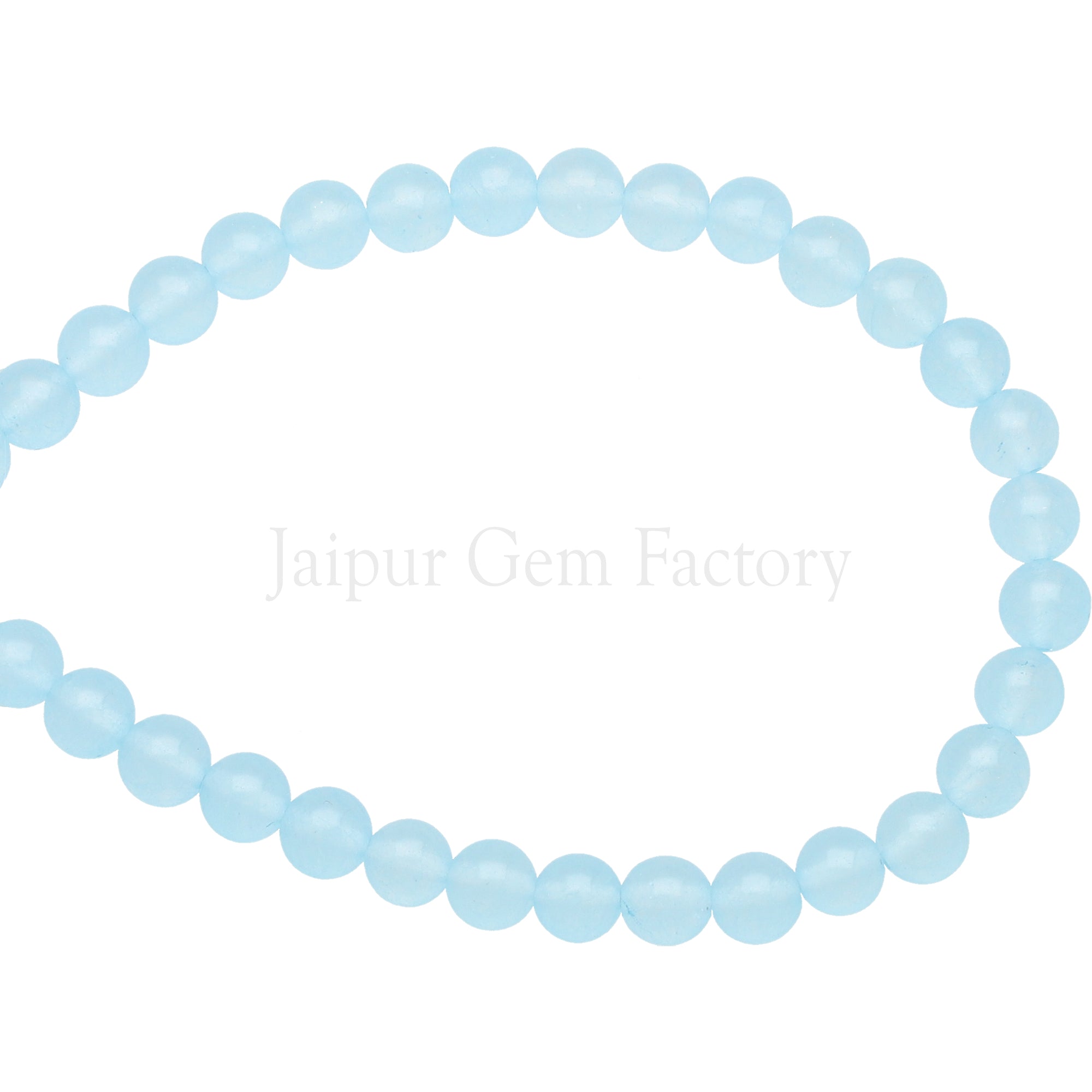 6 MM Sky Blue Jade Smooth Round Beads 15 Inches Strand