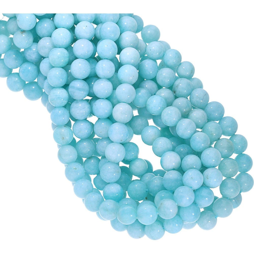 Amazonite (Peru) Smooth Round Shape Beads Strand