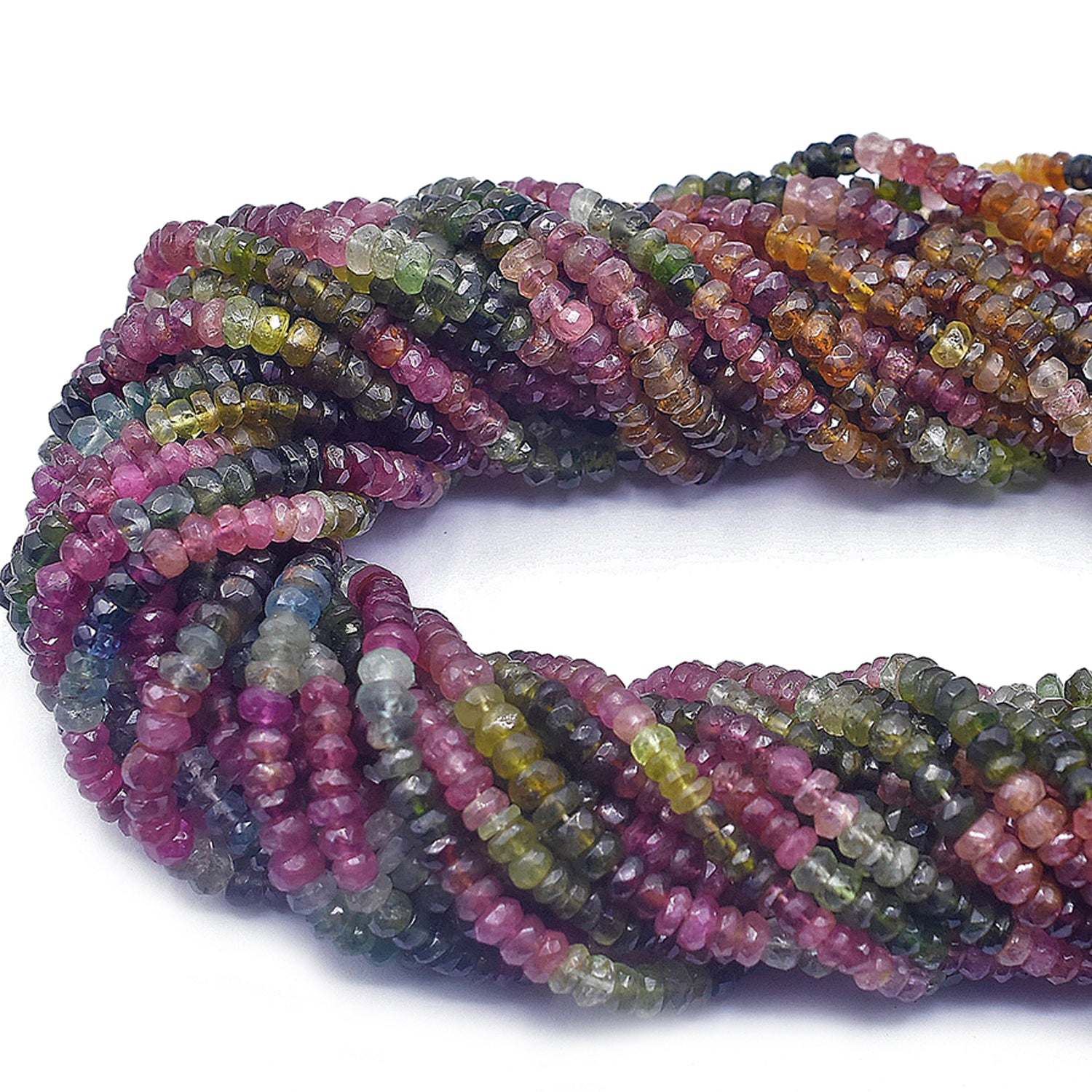 Tourmaline Rondelle Gemstone Beads Strand
