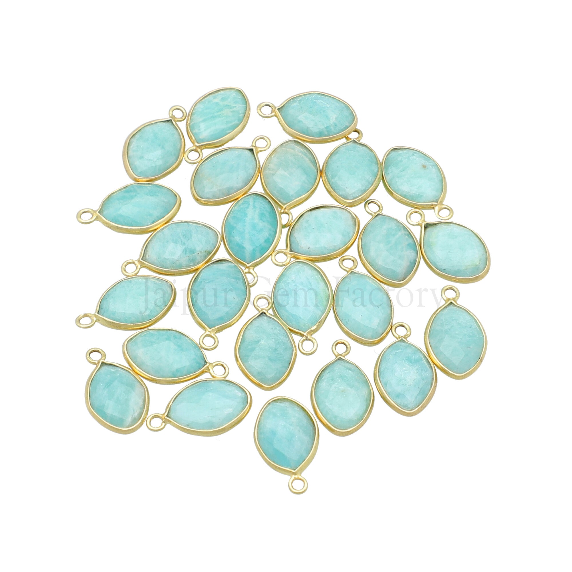 Wholesale Amazonite Faceted Marquise Silver Pendant 