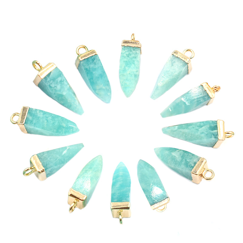 Wholesale Amazonite Gold Plated Pendants
