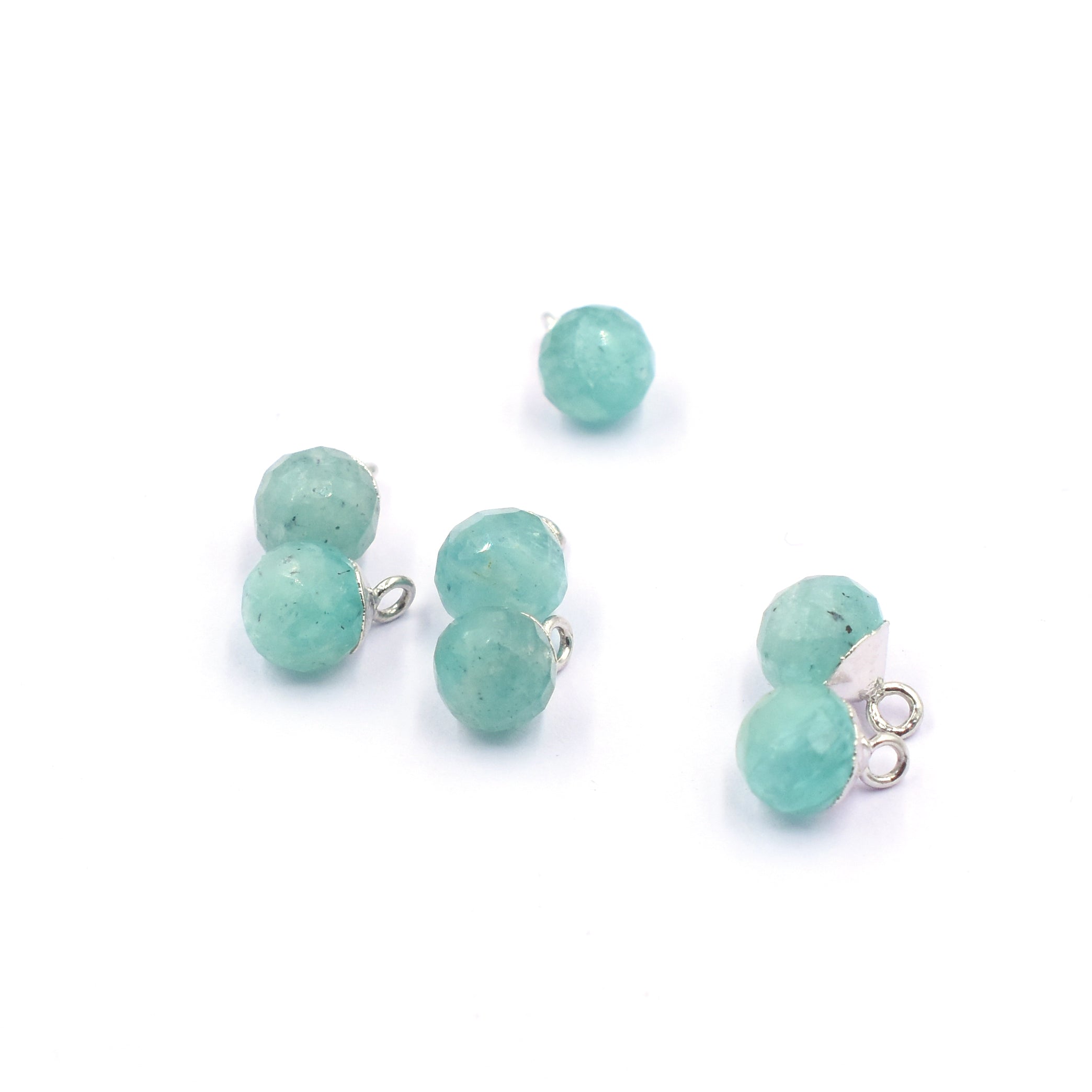 Wholesale Amazonite Onion Shape Silver Electroplated Pendant