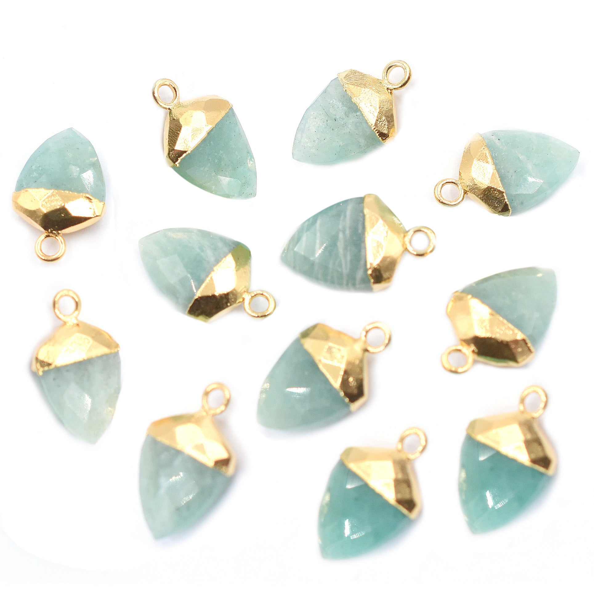 Wholesale Amazonite Shield Gold Pendant
