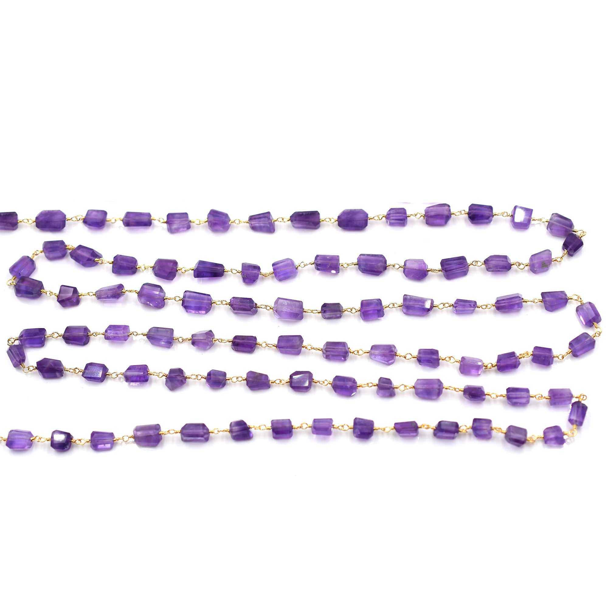 Wholesale Amethyst Wire Wrapped Chain
