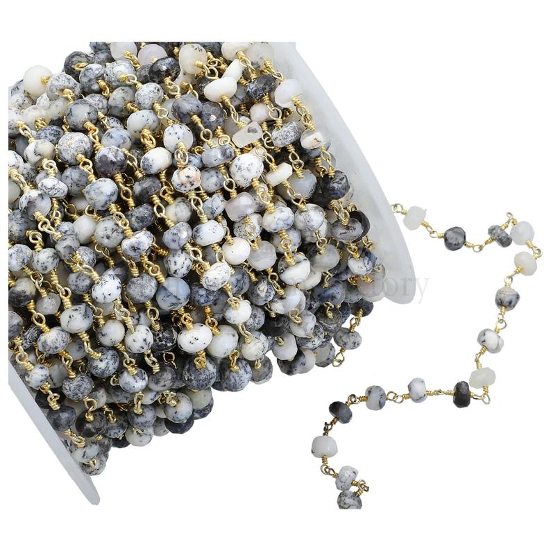 Wholesale Dendritic Opal Stone Beads Chain
