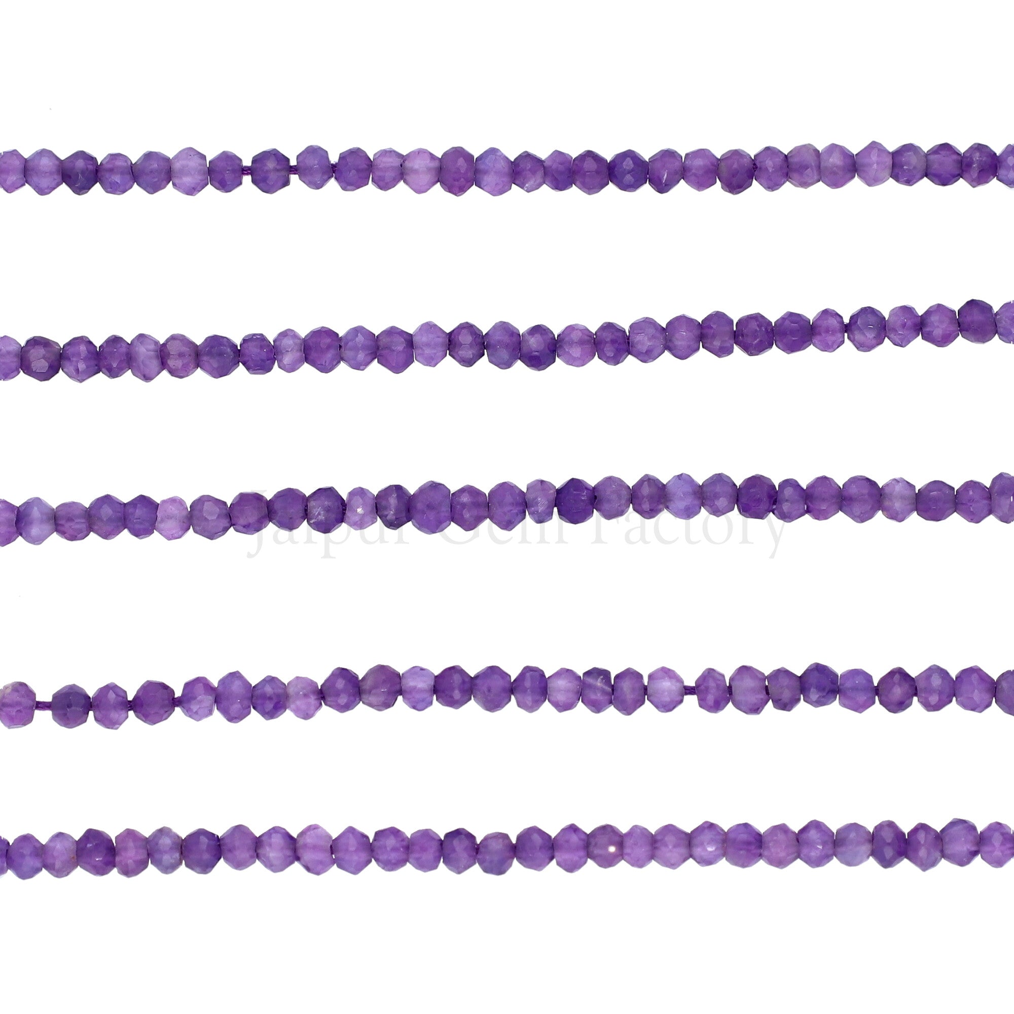 Amethyst Faceted Rondelle Shape Beads Strand