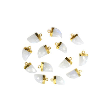 handcrafted rainbow moonstone pendant with gold plating