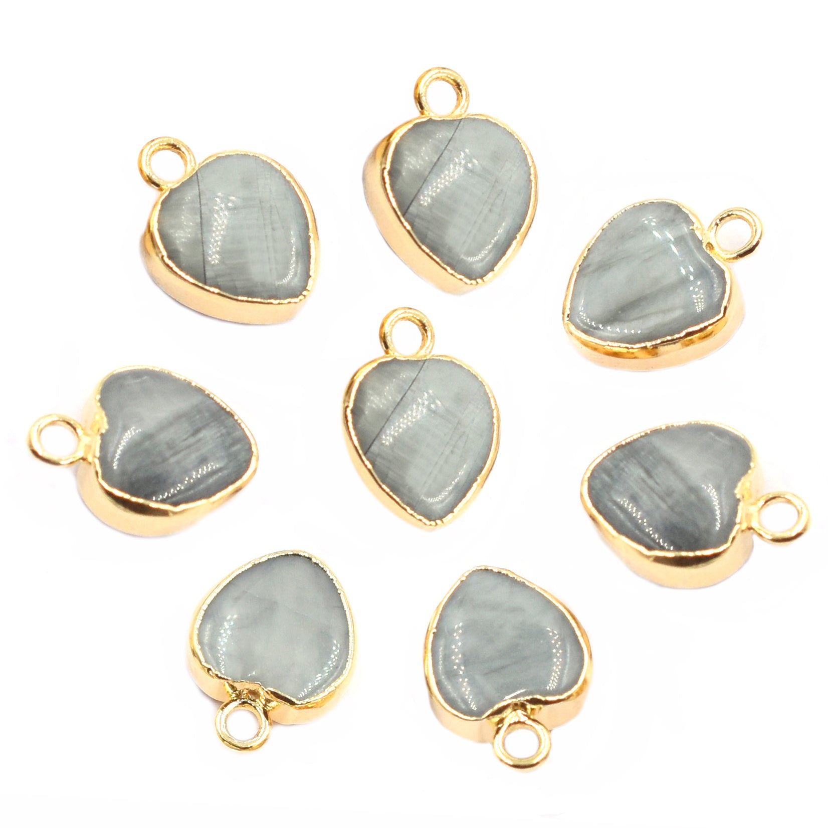 heart pendant with cats eye gemstone

