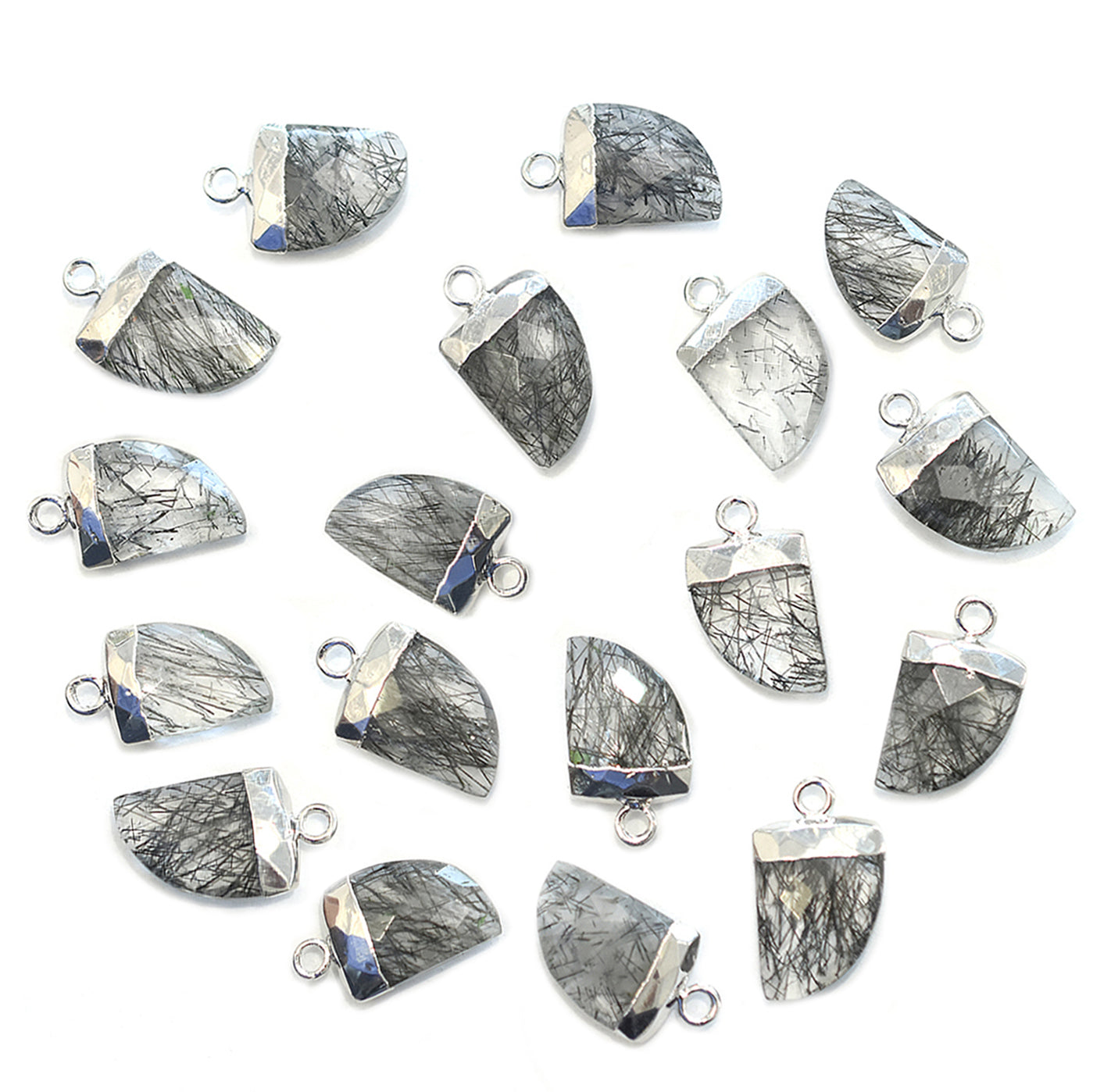 horn pendant for jewelry making rutilated quartz