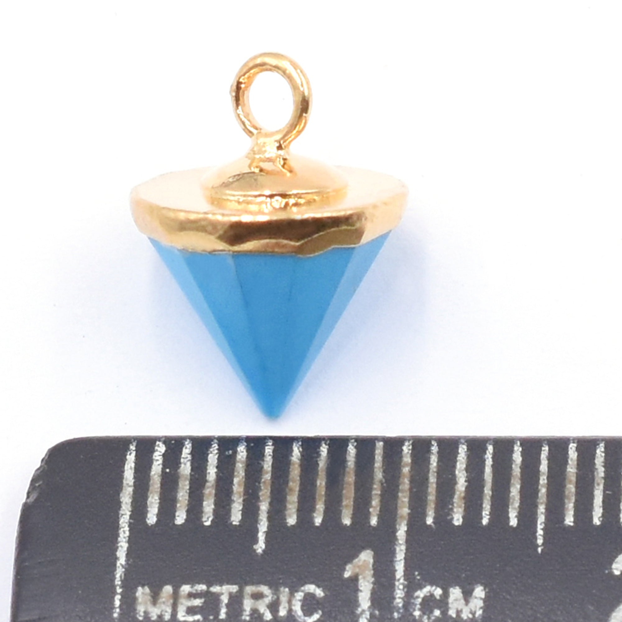 howlite cone pendant gold electroplated charm

