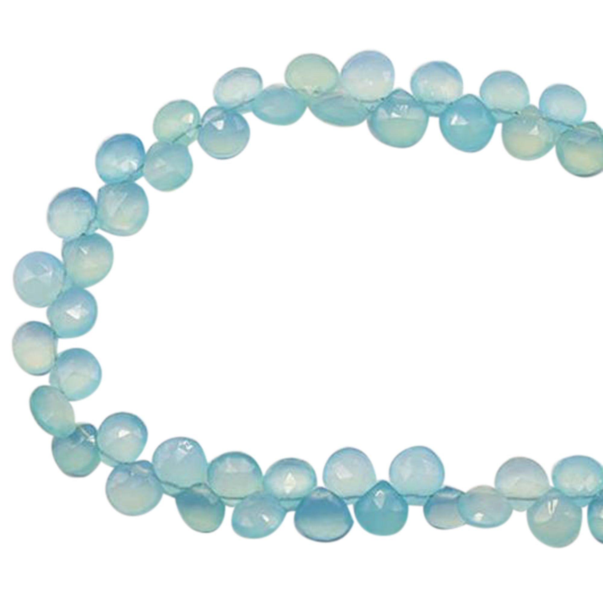 5 To 6 MM Dyed Blue Chalcedony Faceted Heart Shape Beads Strand