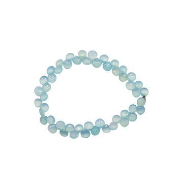 5 To 6 MM Dyed Blue Chalcedony Faceted Heart Shape Beads Strand