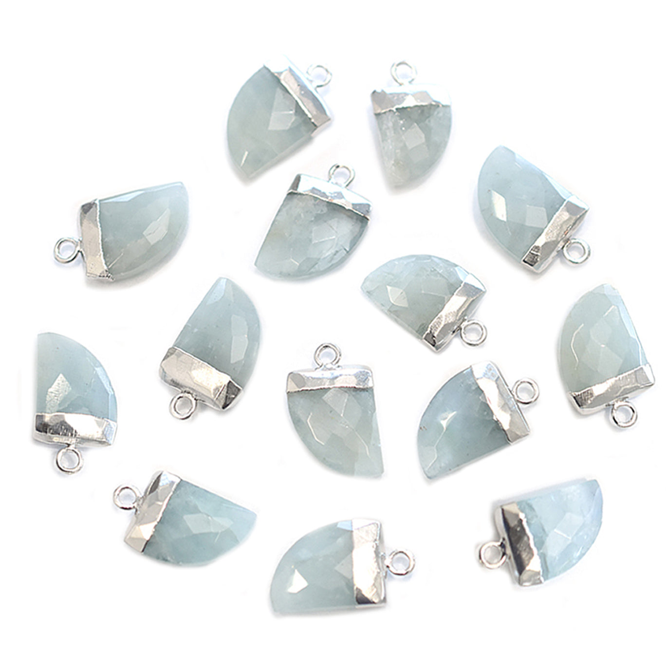 natural aquamarine gemstone pendant silver finish