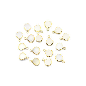 white druzy charm gold plated

